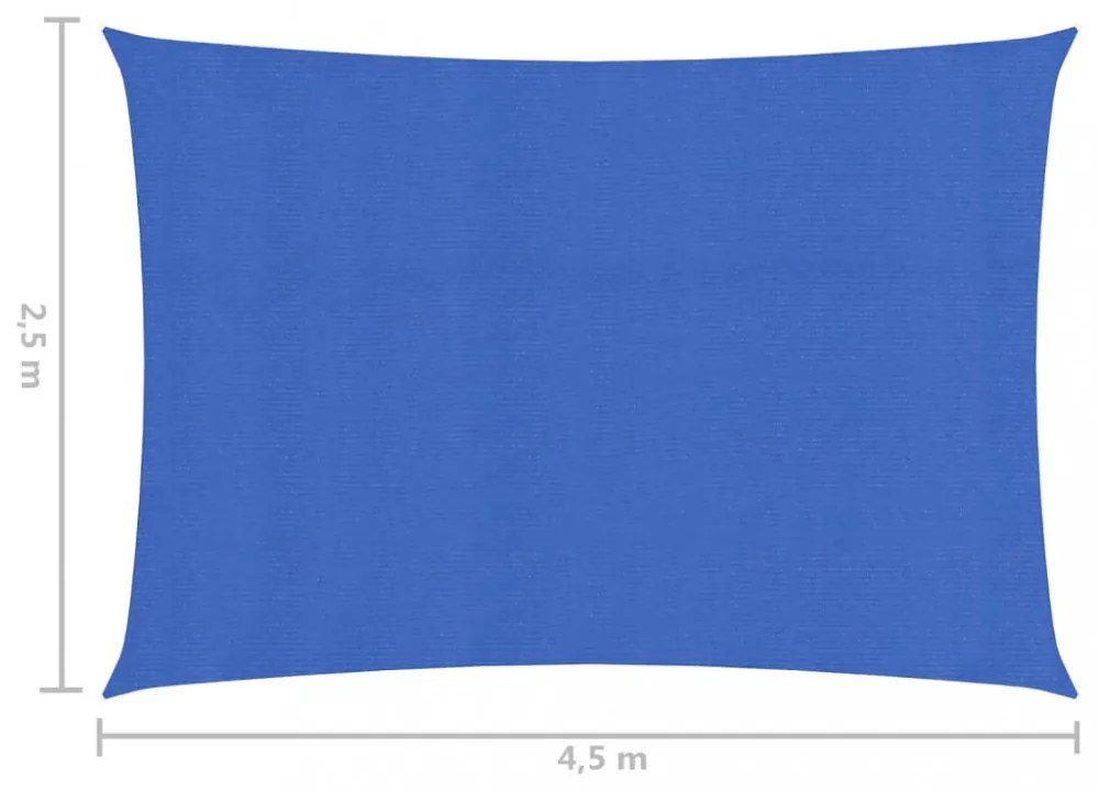 kék HDPE napvitorla 160 g/m² 2,5 x 4,5 m