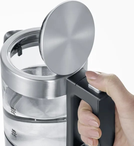 Severin WK 3472 - Gyorsforraló 0,5 l 1100W/230V rozsdamentes acél/üveg