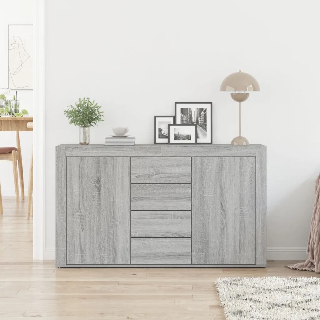 oldalszekrény Szürke Sonoma Szerelt fa 120 x 36 x 69 cm