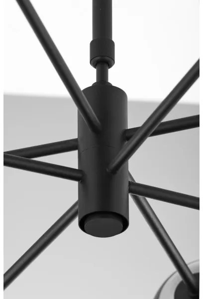 Jupiter 1975 - Csillár rúdon MOKA 4xGU10/10W/230V + 4xG9/10W/230V fekete/króm