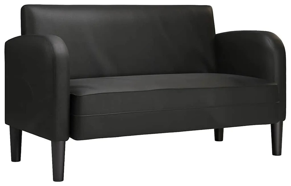 fekete műbőr loveseat kanapé 110 cm