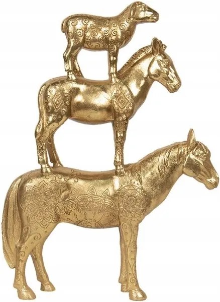 Arany díszlószobor Cheval 30*8*40 cm