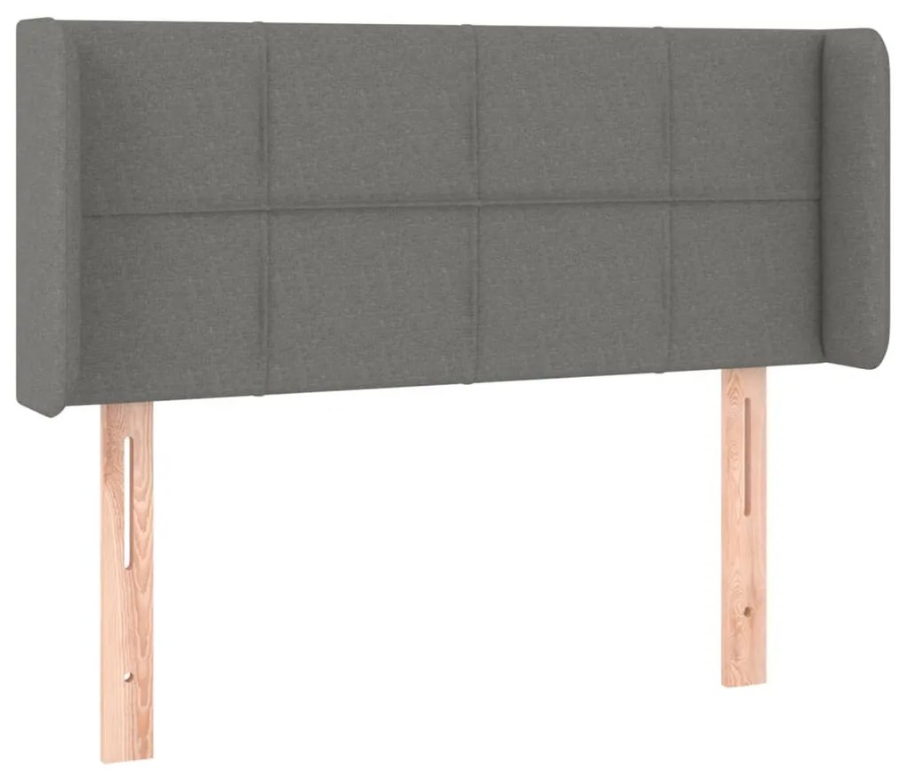 sötétszürke szövet fejtámla szárnyakkal 83x16x78/88 cm