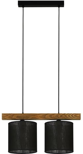 Brilagi - Csillár zsinóron FOREST 2xE27/15W/230V fenyő/fekete