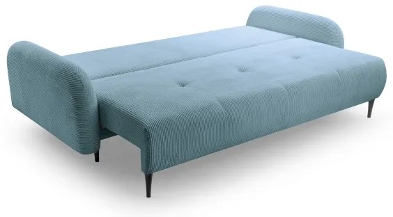 CLOUDY kihúzható kárpitozott háromszemélyes kanapé, türkiz