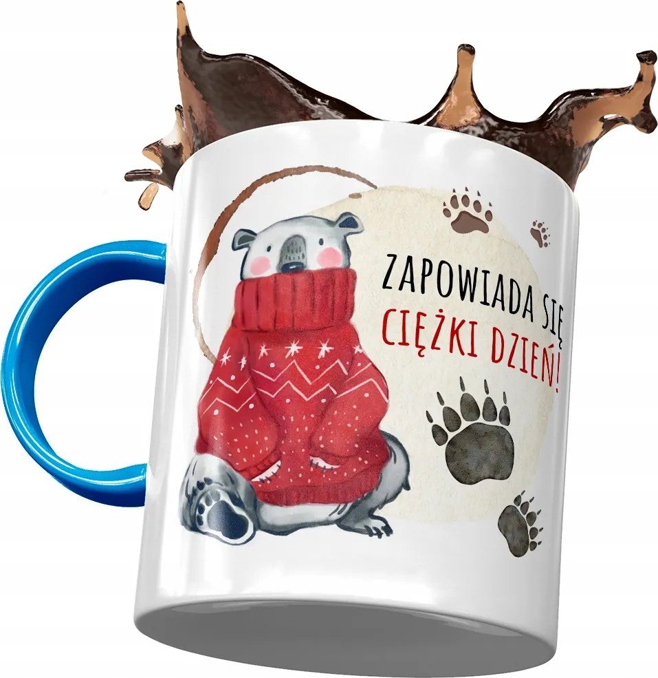 Kék bögre macival Aranyos mackó ajándék fényképes nyomtatással