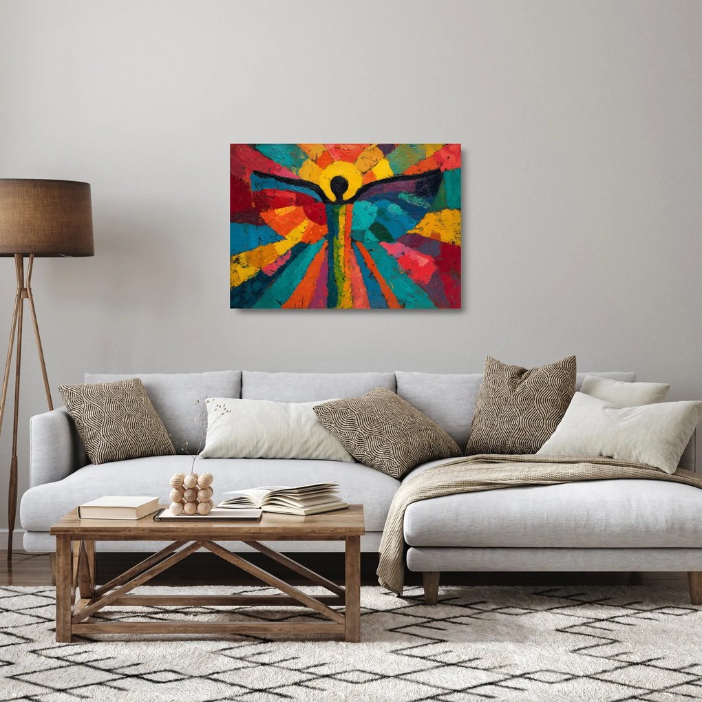 Üveg kép - Festett angyal (70x50 cm)