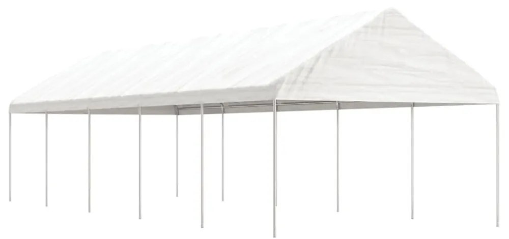 fehér polietilén pavilon tetővel 11,15 x 4,08 x 3,22 m