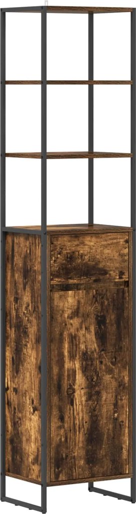 vidaXL Fürdőszoba Székény Füstös tölgy 40 x 30 x 180 cm Faanyag