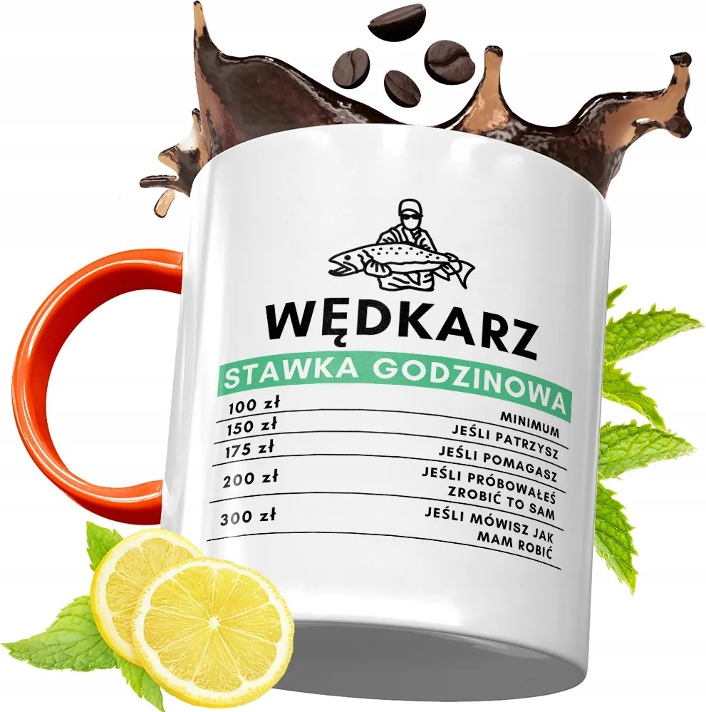 Narancssárga Bögre Horgászoknak Ajándék fényképes nyomtatással