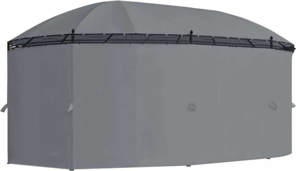 antracitszürke pavilon függönyökkel 520 x 349 x 255 cm