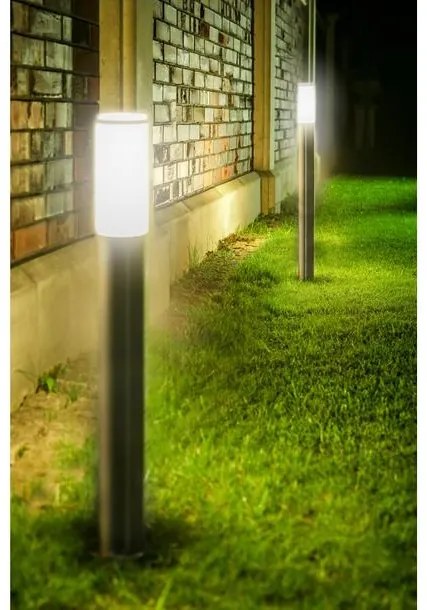 Lámpa Kerti lámpatest MILAN-P 100,E27, MAX.40W, IP54, AC220-240V, 50-60Hz, oszlop 1 m, inox