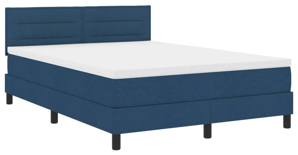 Boxspring ágy matraccal Kék 140x200 cm Szövet
