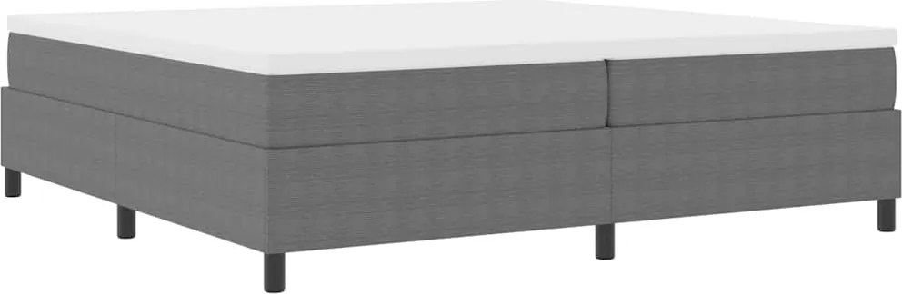 vidaXL Boxrugós ágy Világosszürke és fehér 200 x 200 cm
