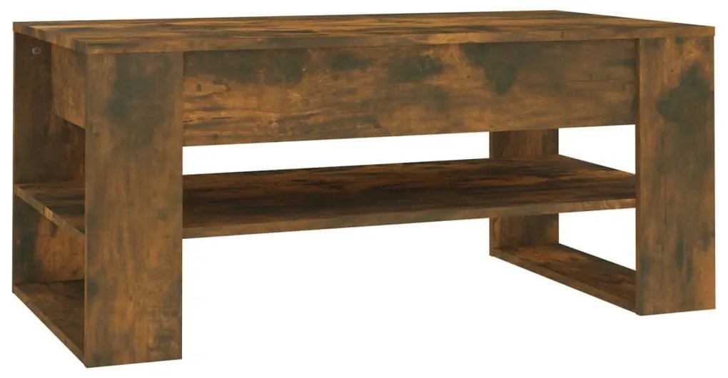 Füstös tölgy színű szerelt fa dohányzóasztal 102 x 55 x 45 cm