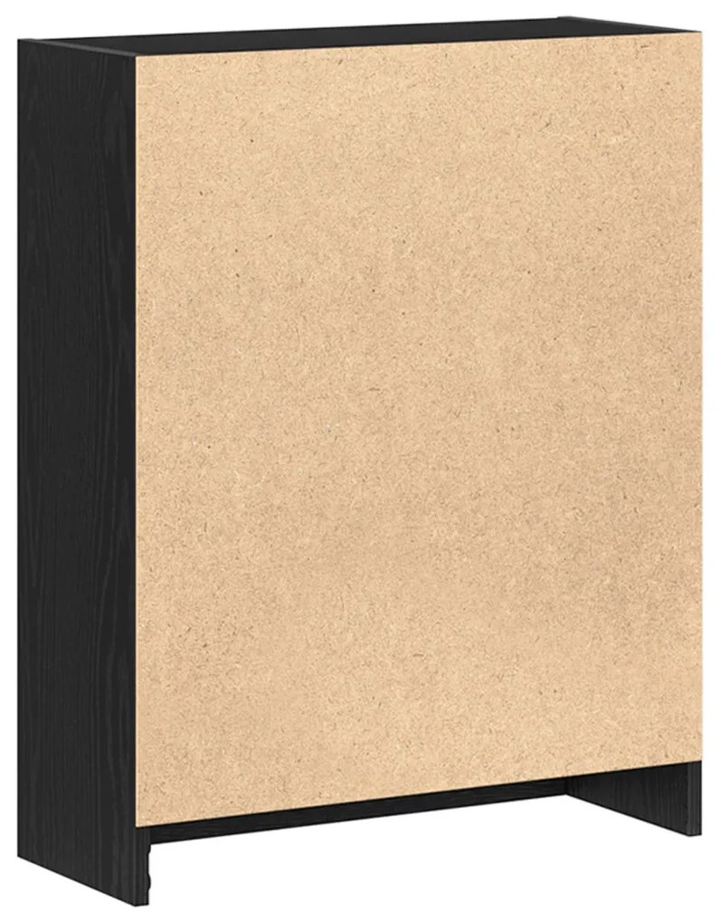 Könyvespolc Fekete 60x24x76 cm Műanyag