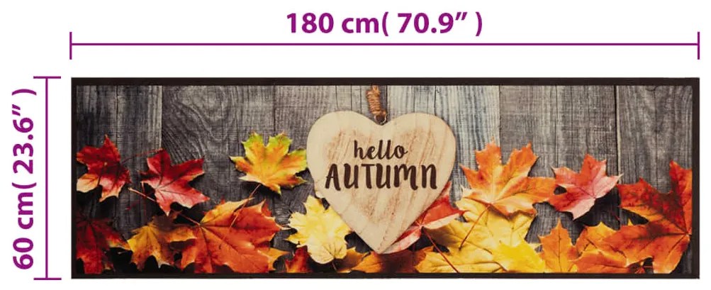 mosható őszi mintás bársony konyhaszőnyeg 60x180 cm