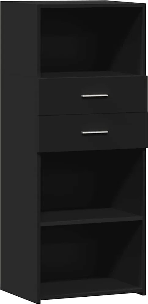 vidaXL fekete szerelt fa magasszekrény 50 x 42,5 x 124 cm