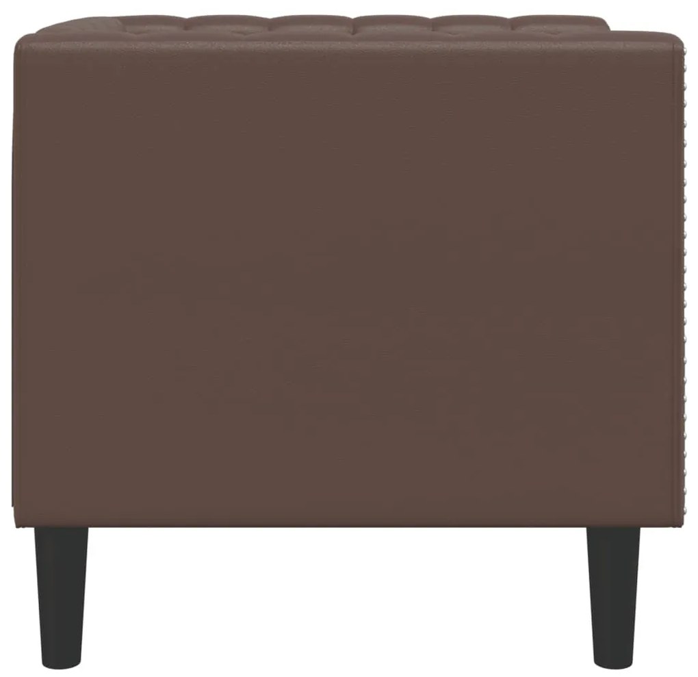 barna műbőr Chesterfield kanapéfotel