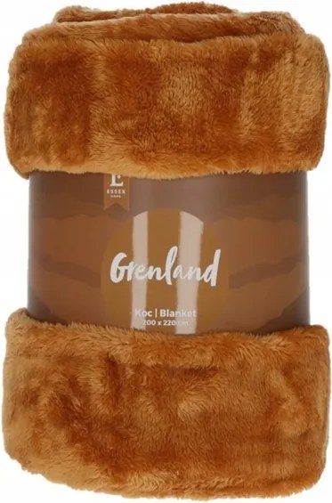 Vastag, bolyhos takaró 150x200 cm tört barna réz vörös Grenland VII