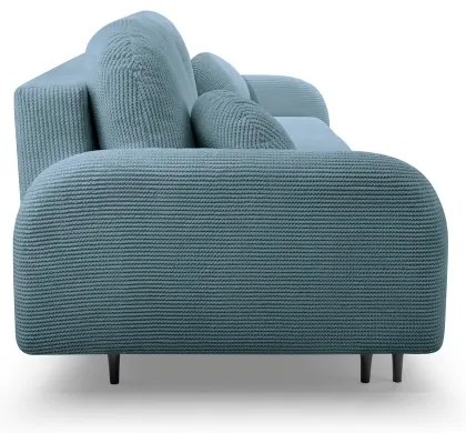 CLOUDY kihúzható kárpitozott háromszemélyes kanapé, türkiz
