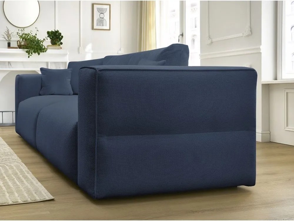 Kék kinyitható-tárolóhelyes kanapé 265 cm Ezechiel – Bobochic Paris