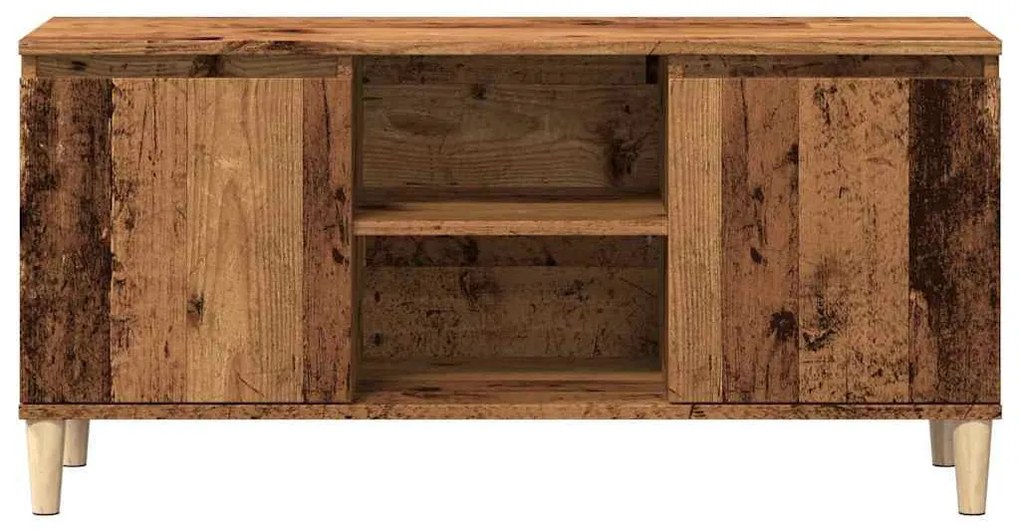 antik fa színű szerelt fa TV-szekrény 102 x 35 x 50 cm