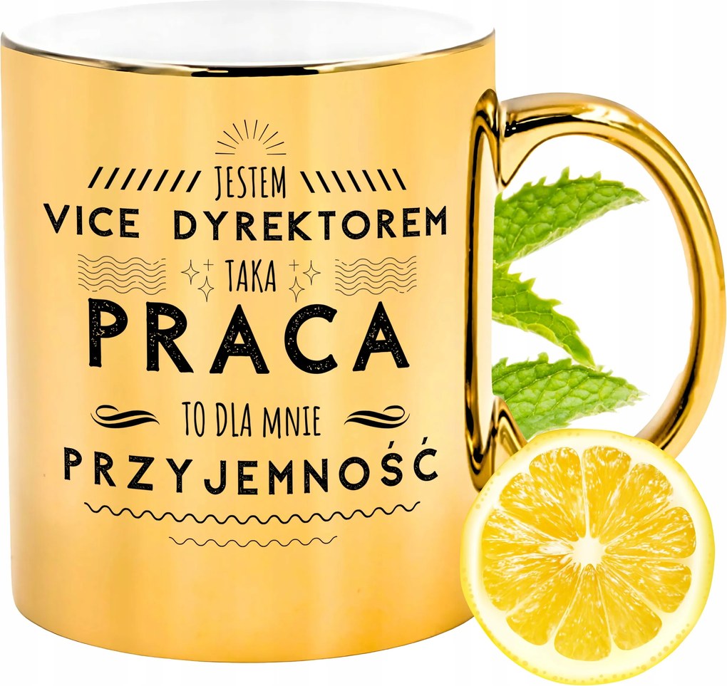 Arany csillogó bögre az igazgatóhelyettesnek ajándék fényképes nyomtatással