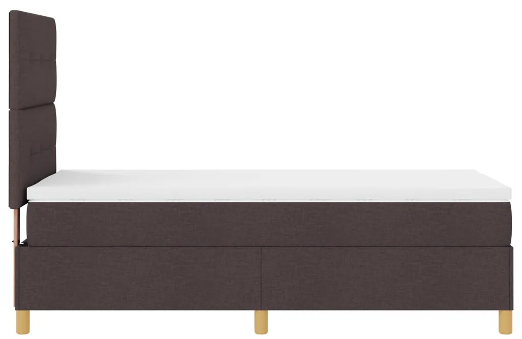 Box Spring Ágy Matrachoz Sötétbarna 90x200 cm Szövet