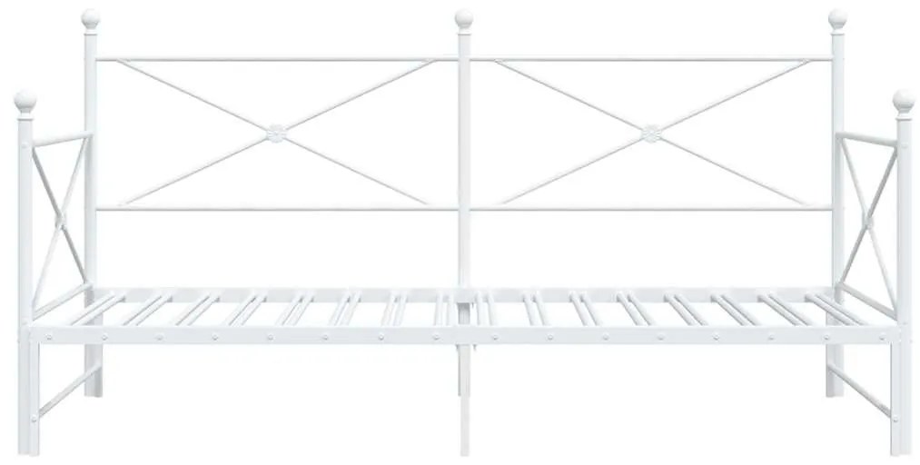 Daybed with Trundle without Mattress White 100x190 cm acél