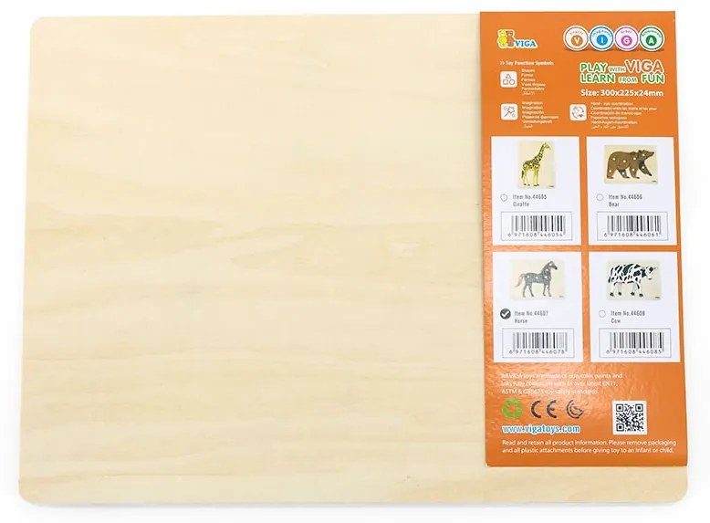 Gyermek fa puzzle Montessori Viga Ló