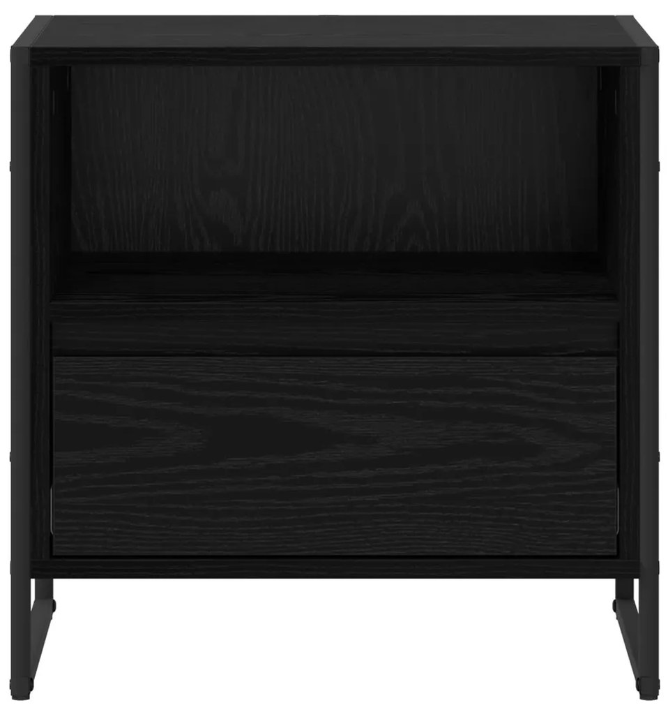 vidaXL Éjjeli asztal fiókkal Fekete tölgy 50 x 39,5 x 50 cm Faanyag