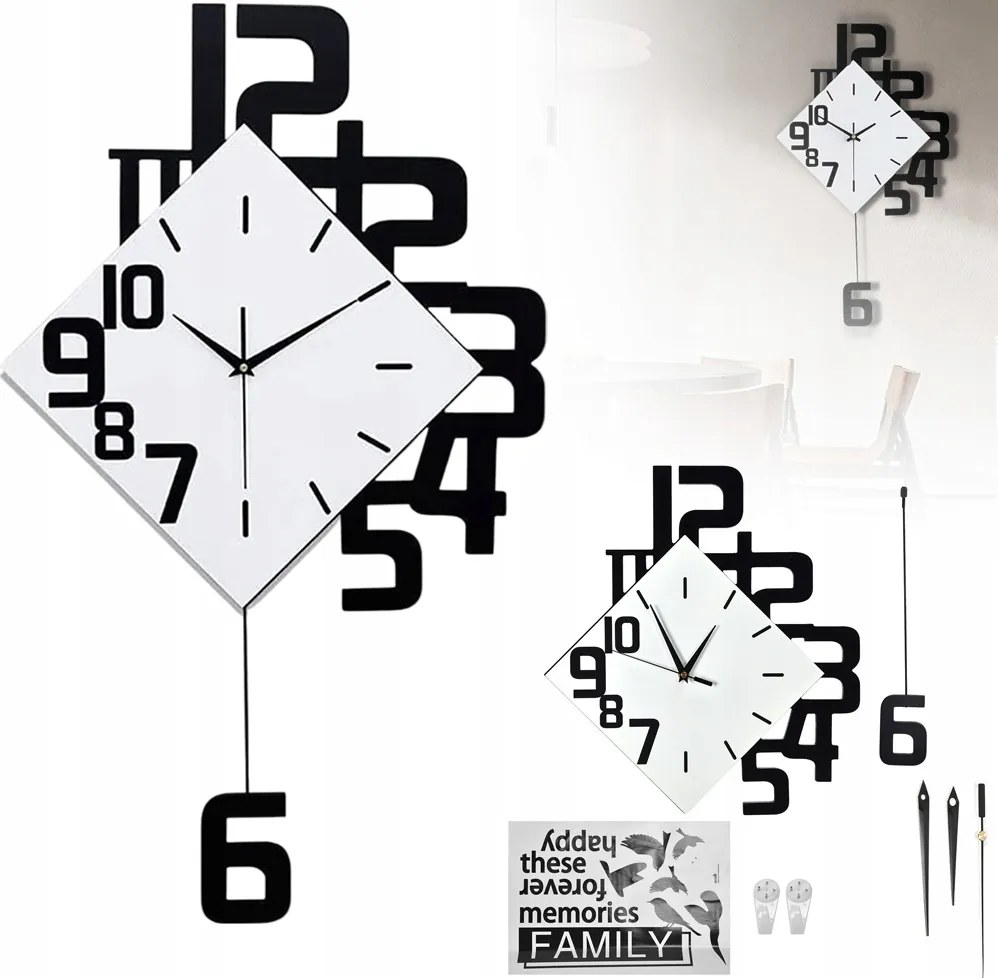 Kovácsoltvas falióra skandináv stílusban, Falióra a nappaliba