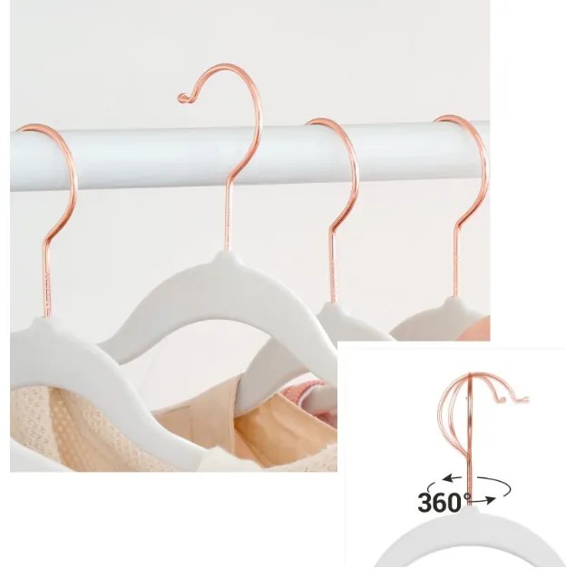 Vállfa fehér velúrral, 20 db
