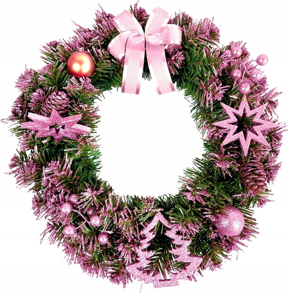 Aga Karácsonyi koszorú 40 cm Rózsaszín