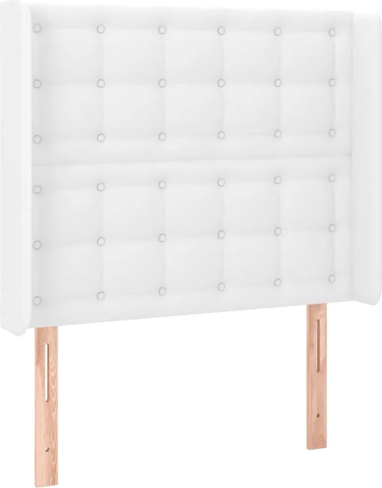 vidaXL fehér műbőr fejtámla szárnyakkal 83x16x118/128 cm