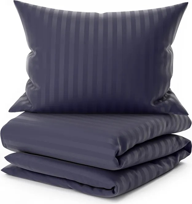 Mikroszálas hotel ágynemű JASMINE PURE sötétkék - 1 cm csíkos Ágyneműhuzat mérete: 70 x 90 cm | 140 x 200 cm
