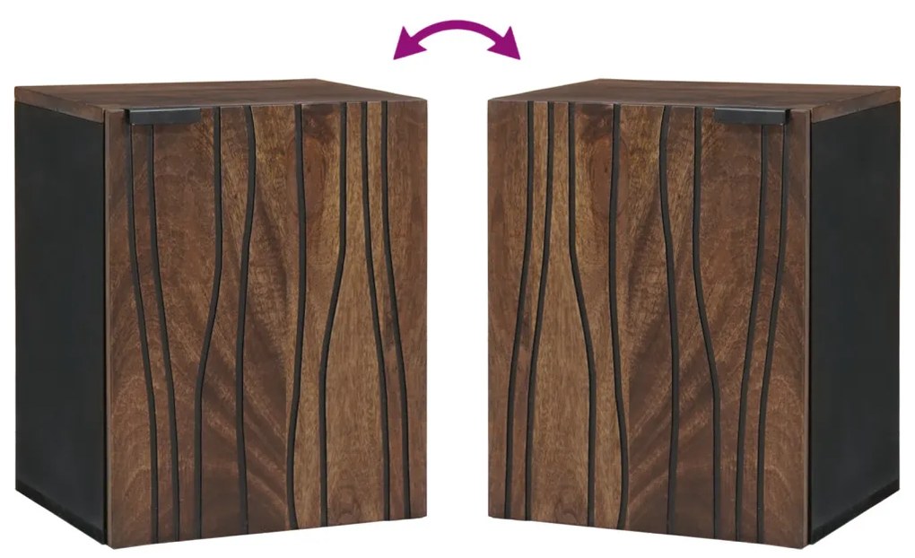 vidaXL Fürdőszobai mosdószekrény ajtóval Dió 38 x 33,5 x 48 cm Faanyag