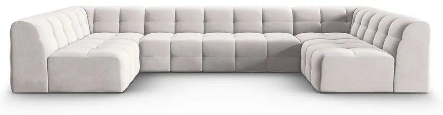 Világosszürke bársony sarokkanapé ("U" alakú) Kendal – Micadoni Home