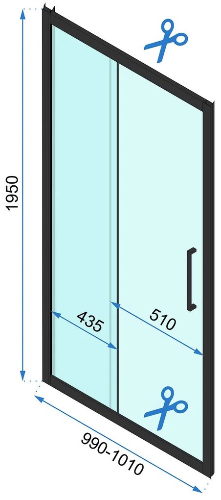 Rea - Rapid Slide tolózuhanyajtó 100cm, fekete, REA-K6400