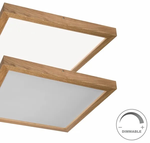 Brilagi-LED Dimmelhető lámpa WOODY FRAME LED/50W/230V tölgy 60x60 cm IP44 + távirányító