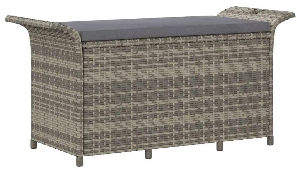 vidaXL barna polyrattan kerti pad párnával 116 x 46 x 57 cm