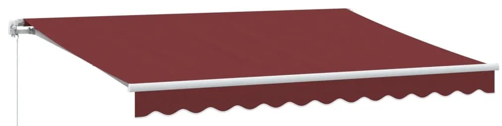 burgundi vörös kézzel kihúzható LED-es napellenző 350 x 250 cm