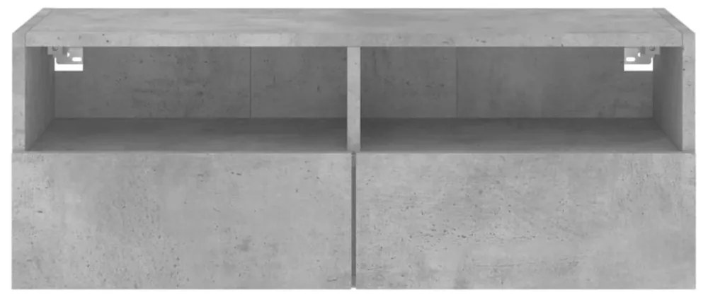 betonszürke szerelt fa fali TV-szekrény 80 x 30 x 30 cm