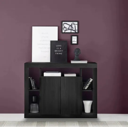 RIMINI komód, kétajtós – fekete kőris