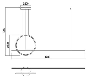 Redo 01-1734 - LED Dimmelhető csillár zsinóron GIOTTO LED/46W/230V fehér