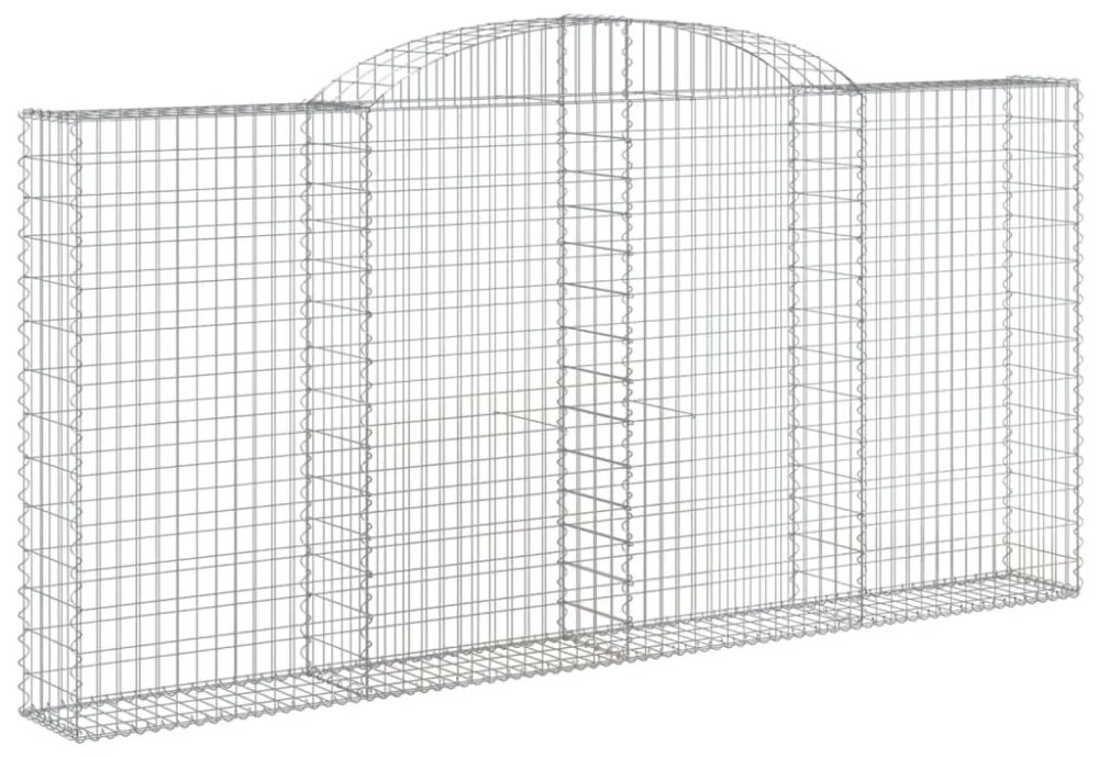 5 db íves horganyzott vas gabion kosár 300x30x140/160 cm