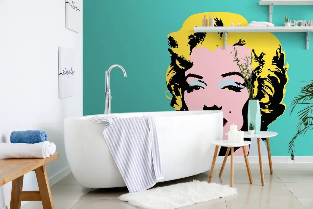 Tapéta ikonikus Marilyn Monroe v pop art dizájnban