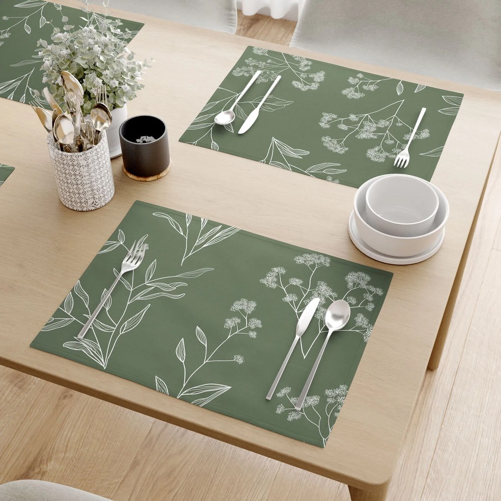 Goldea pamut reggeliző alátét - gyógynövény levelek - 2db 30 x 40 cm