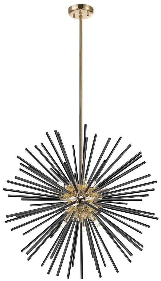 Zuma Line P0491-09C-F7BC - Csillár rúdon URCHIN 9xG9/42W/230V arany/fekete